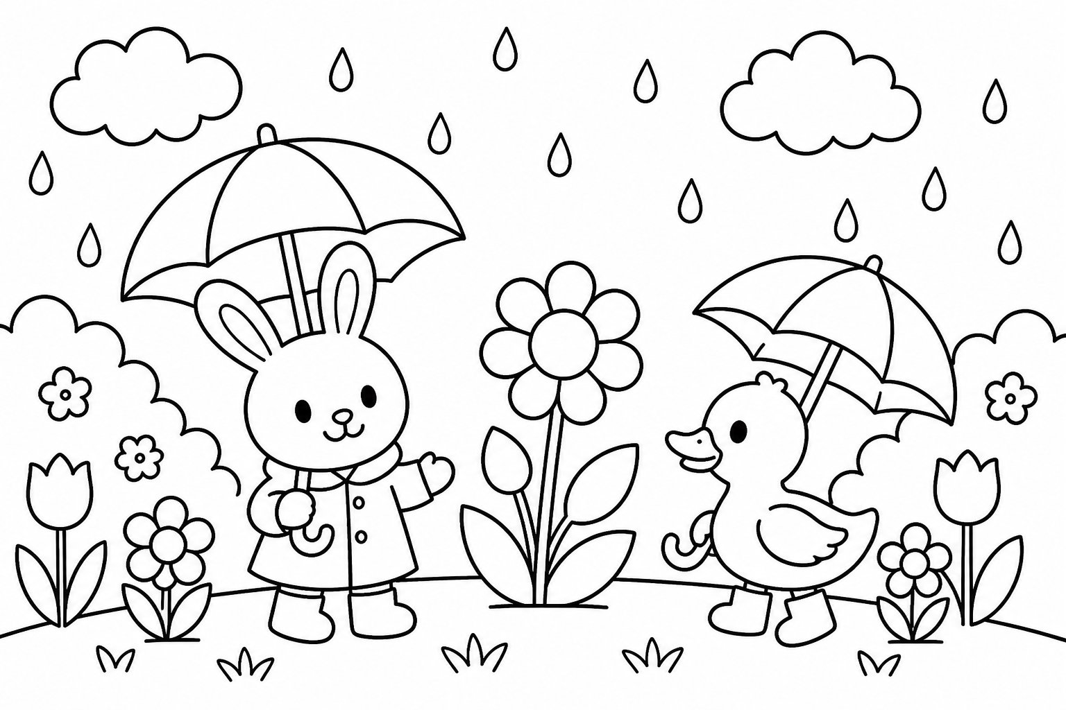 春天的雨伞花园